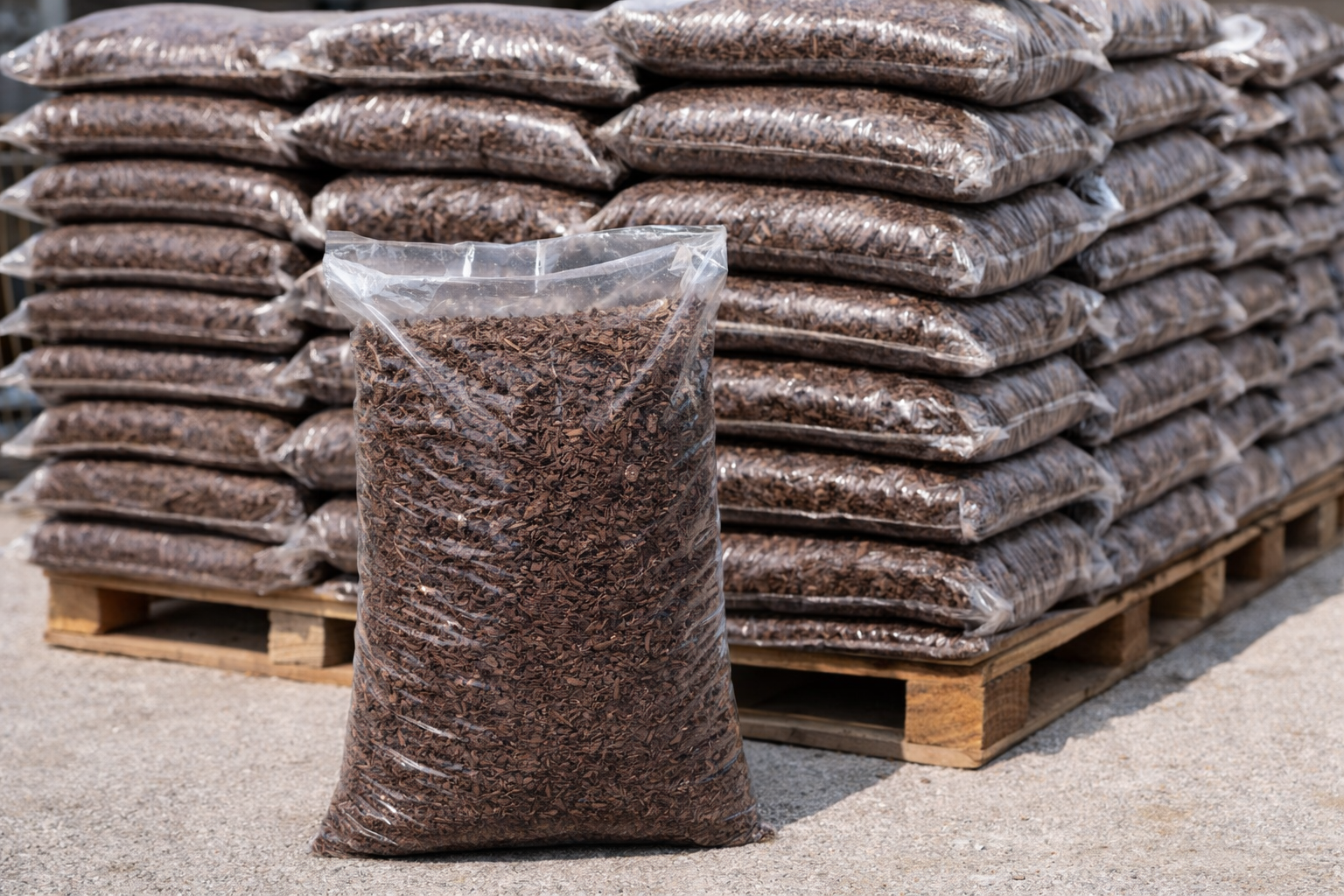 Mulch Bags on Pallet – Converting Bags to a Cubic Yard